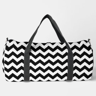 Black and White Zigzag Pattern, Chevron Pattern Duffle Bag