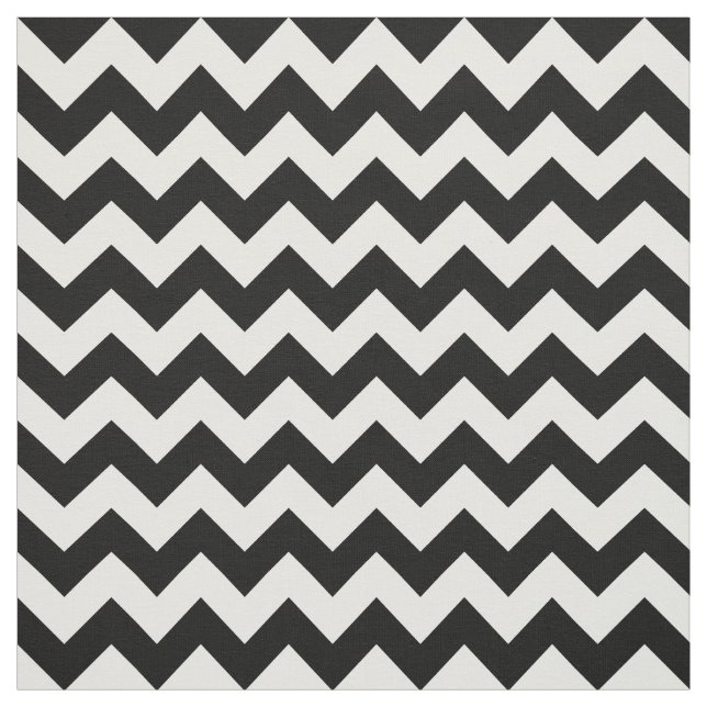 Black and White Zigzag Pattern, Chevron Pattern Fabric (Swatch)