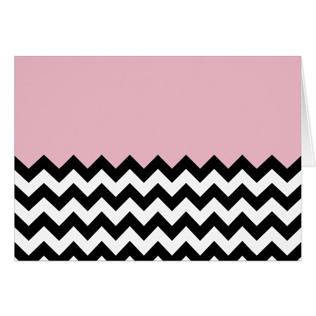 Black and White Zigzag Pattern, Chevron, Pink (Front Horizontal)