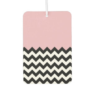 Black and White Zigzag Pattern, Chevron, Pink Car Air Freshener