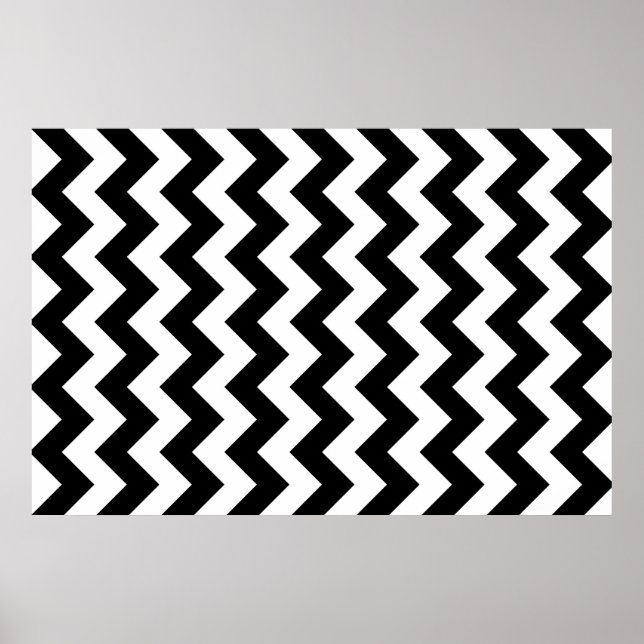 Black and White Zigzag Poster (Front)