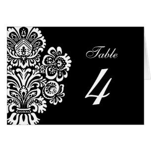 Black and WhiteVintage Floral Wedding Table Number