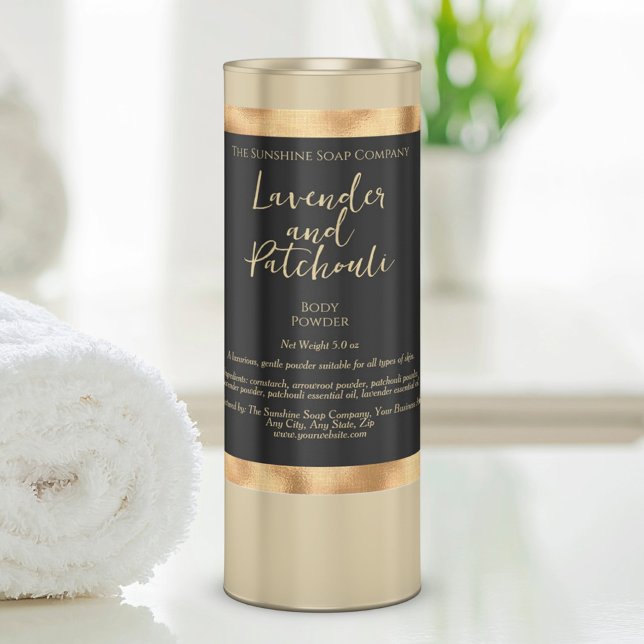 Black and Woven Gold Foil Cosmetics Bottle Label (Creator Uploaded)