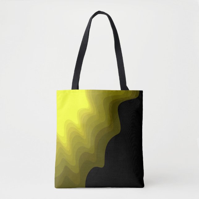 Black and yellow abstract pattern painting  tote bag (Front)
