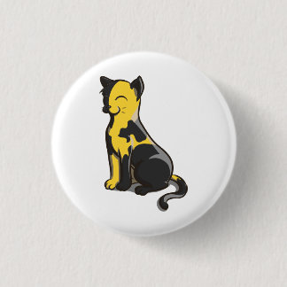 Black and Yellow Ancap AnCat Gold Cat Button