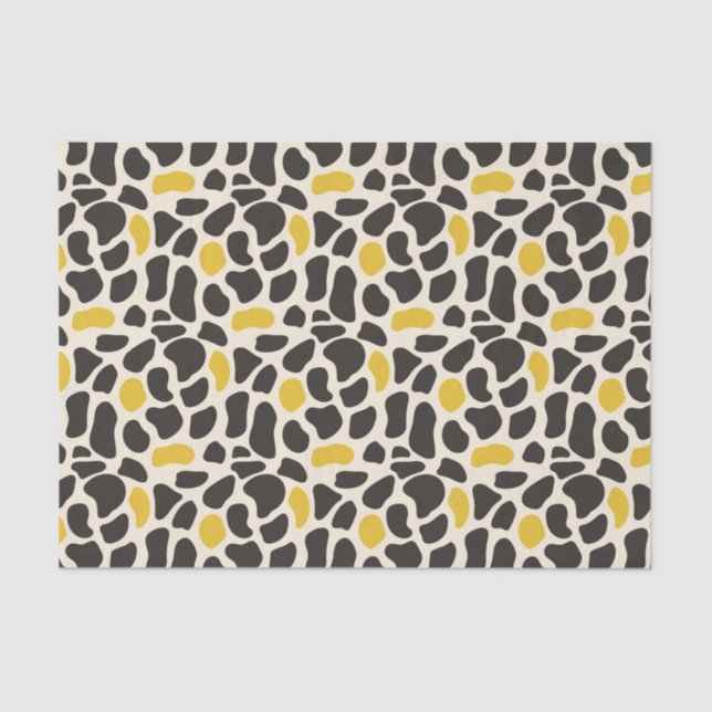 Black and Yellow Animal Dots Print Tissue Paper (Front)