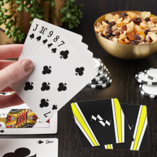 Black And Yellow Art Deco Design Monogrammed Playing Cards