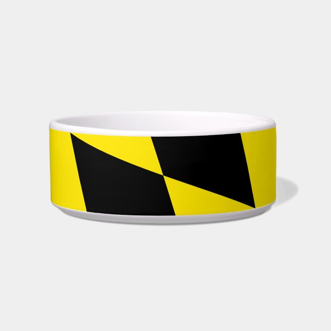 Black and Yellow Bavaria Diamond Flag Pattern Bowl (Front)