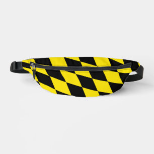 Black and Yellow Bavaria Diamond Flag Pattern Bum Bags