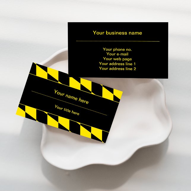 Black and Yellow Bavaria Diamond Flag Pattern Business Card (Creator Uploaded)