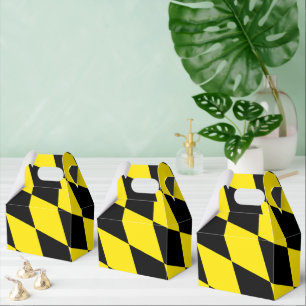 Black and Yellow Bavaria Diamond Flag Pattern Favour Box