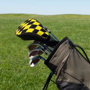 Black and Yellow Bavaria Diamond Flag Pattern Golf Head Cover