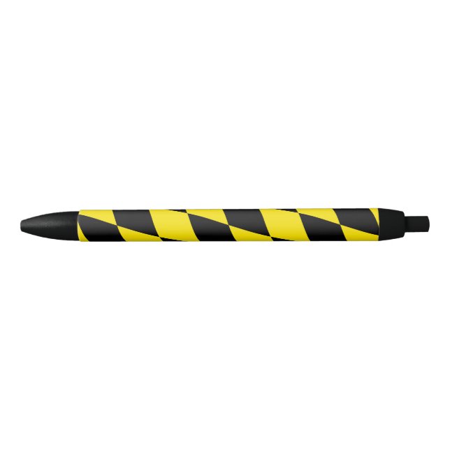 Black and Yellow Bavaria Diamond Flag Pattern Ink Pen (Front)