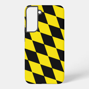 Black and Yellow Bavaria Diamond Flag Pattern Samsung Galaxy Case