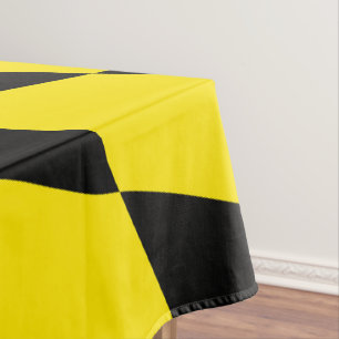 Black and Yellow Bavaria Diamond Flag Pattern Tablecloth
