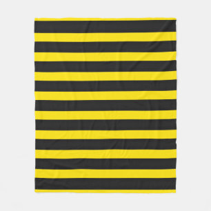 Black and Yellow Bee-Inspired Stripes Pattern Fleece Blanket
