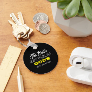 Black and Yellow Bible Verse Name and Prayer       Key Ring