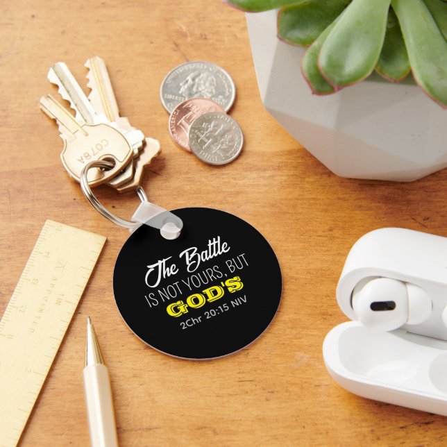 Black and Yellow Bible Verse Name and Prayer       Key Ring (Desk)