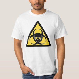 Black and yellow Biohazard symbol and skull T-Shirt