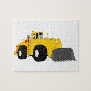 Black and Yellow Bulldozer Construction Machine Jigsaw Puzzle