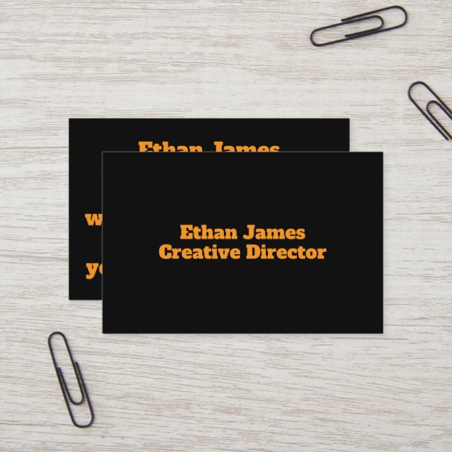 Black and yellow business card (Front/Back In Situ)