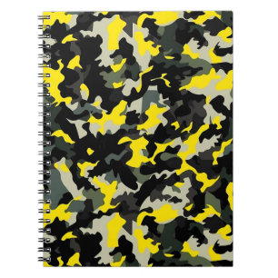 Black and Yellow Camouflage Pattern Notebook