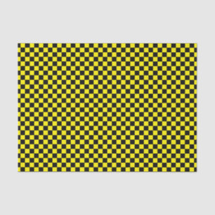 Black and Yellow Chequered Board DIY Colour Tissue Paper