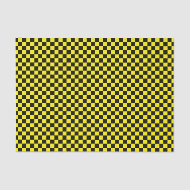 Black and Yellow Chequered Board | DIY Colour Tissue Paper (Front)