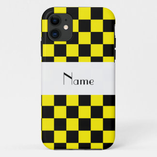 Black and yellow chequered pattern Case-Mate iPhone case