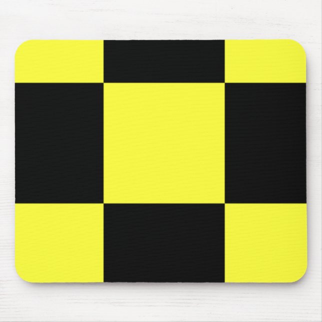 Black and Yellow Chequered Pattern Mouse Pad (Front)