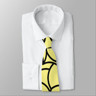Black and Yellow Comingled Abstract Tie