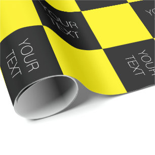 Black and yellow crash test dummy car sign custom wrapping paper