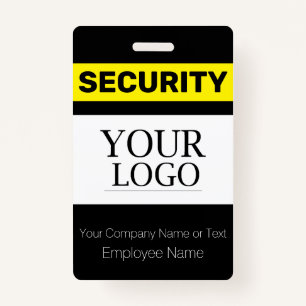 Black and Yellow Custom Logo Security Guard ID ID Badge