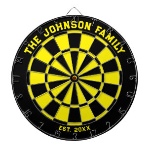 Black and Yellow Family Dartboard with Darts