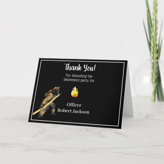 Black and Yellow Firefighters Retirement Thank You (Front)