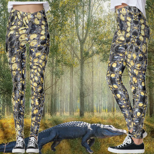Black and Yellow "Gator Skin" Leggings