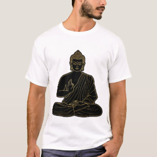Black and yellow Gautama Buddha illustration, Gold T-Shirt