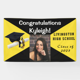 Black and Yellow Graduation Photo Banner