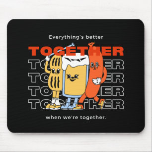Black and Yellow Illustrative with Typography Mouse Pad