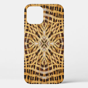 Black and yellow kaleidoscope fur pattern Case-Mat iPhone 12 Case