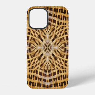 Black and yellow kaleidoscope fur pattern Case-Mat iPhone 12 Case