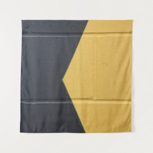 Black and yellow paint wall tapestry