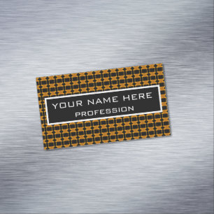 black and yellow pattern magnetic business card