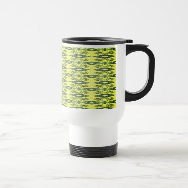 Black and Yellow pattern Travel Mug (Right)