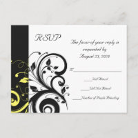 Black and Yellow Reverse Swirl