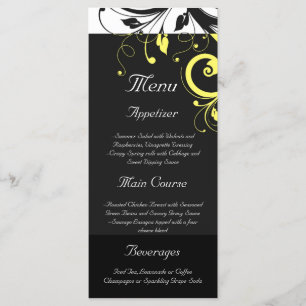 Black and Yellow Reverse Swirl Menu