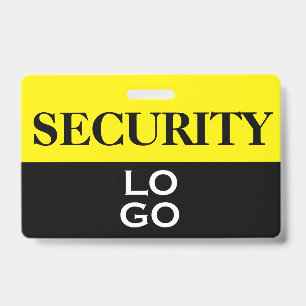 Black and Yellow Security with Custom Logo ID Badge