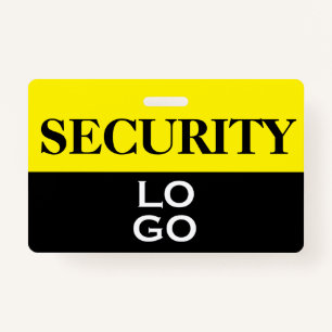 Black and Yellow Security with Custom Logo ID ID Badge