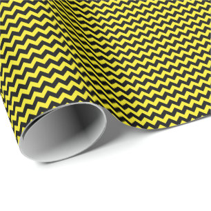 Black and Yellow Small Chevron Wrapping Paper