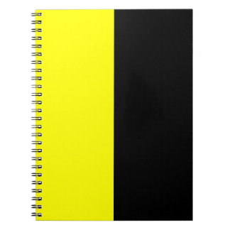 Black and Yellow Split Colour Scheme Spiral Notebook